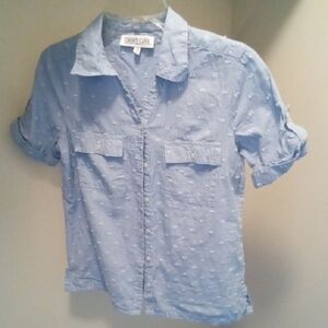 Womans S Liberty Lane Blue Button Down Shirt